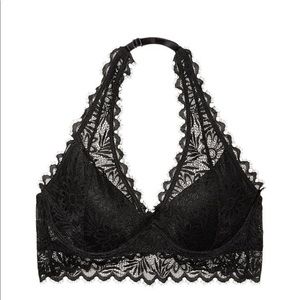 VS PINK lightly lined lace halter bralette